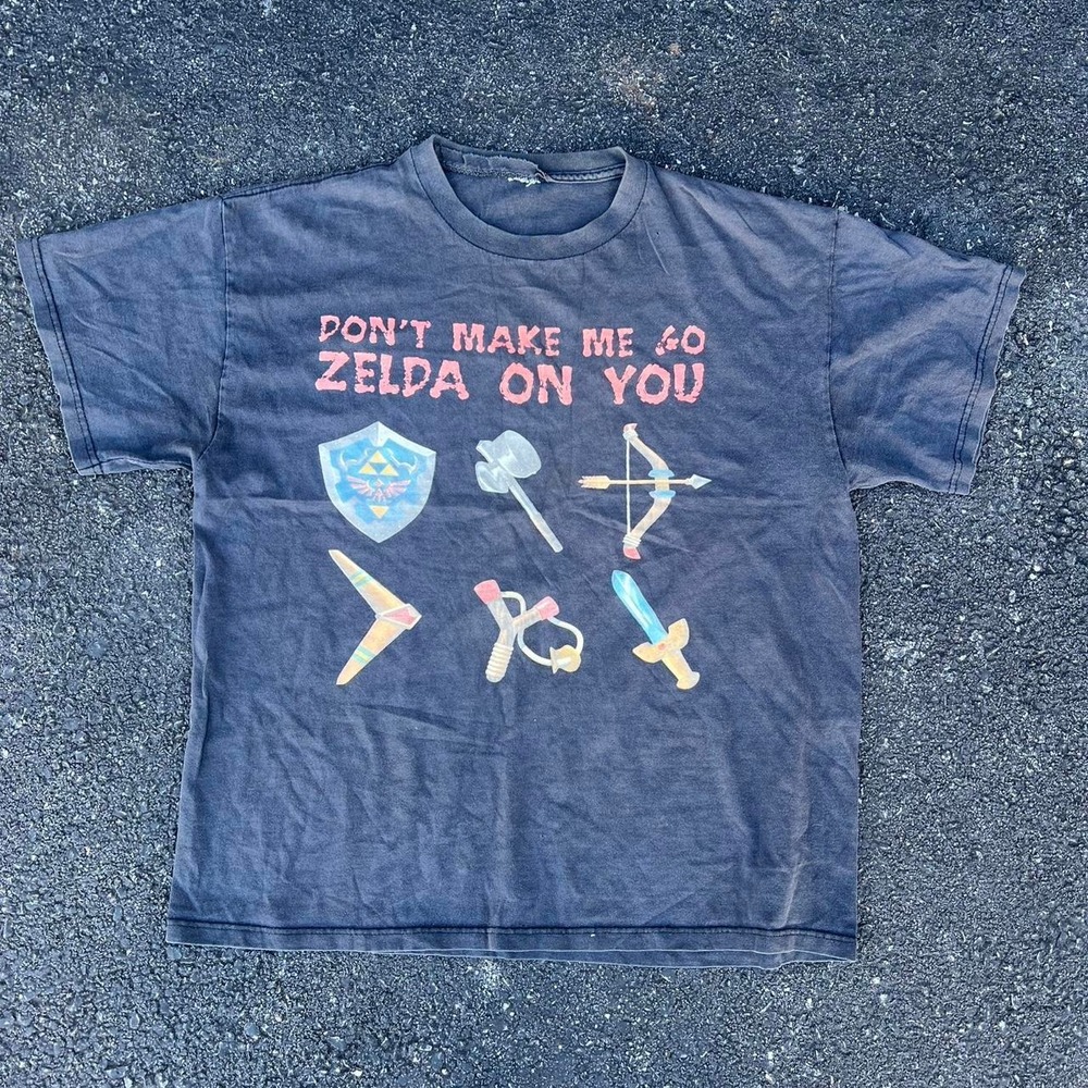 1990s Nintendo "Don't Make Me Go Zelda On You" Graphic T Shirt size L
